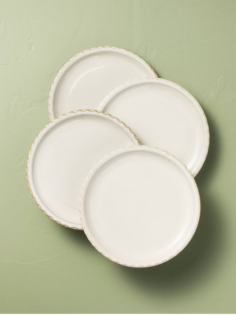 Hearth & Hand With Magnolia Set of 4 8.5" Pinched Edge Salad Plates Sour Cream